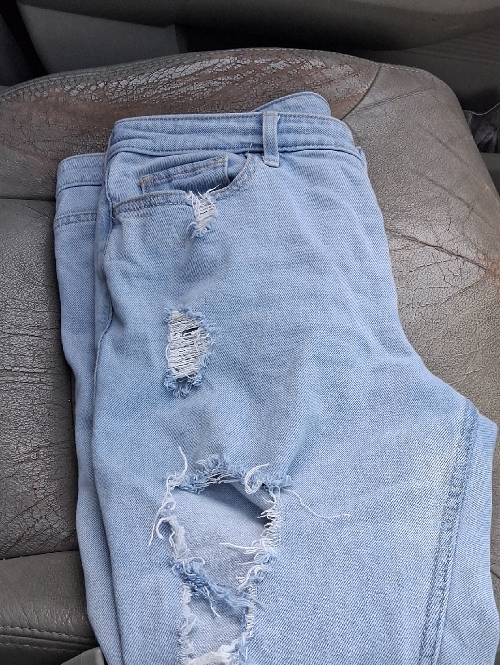 Hollister Light Blue Distressed Boyfriend Jeans